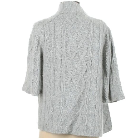 Jullian Jones M Gray AngoraWoolBlend 3/4Sleeve Knitted 1 Button Women's Cardigan - Picture 8 of 9